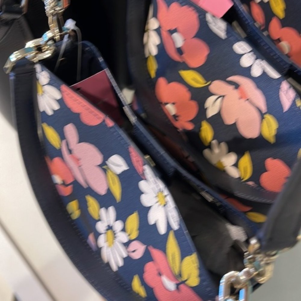 Kate Spade Darcy Small Bucket Bag Road Trip Floral Blue Multi - Picture 3 of 16